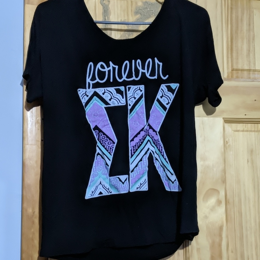 Black Off the Shoulder Sigma Kappa Shirt